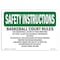 Signmission OSHA, Basketball Court Rules Use Basketball Court, 10in X 7in Rigid Plastic, 7" W, 10" L, Landscape OS-SI-P-710-L-11423 - alternate 1